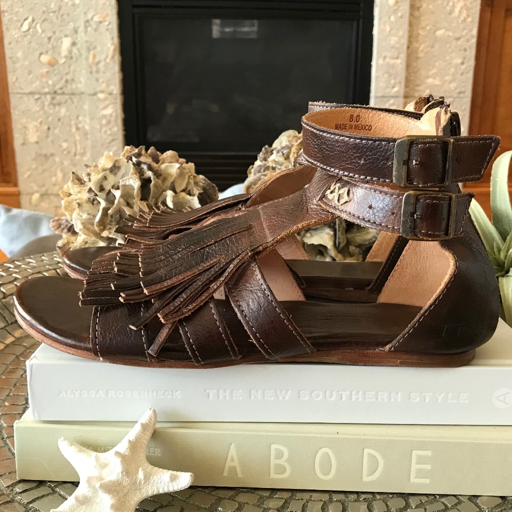 FESTIVAL 🔥MODERN BOHO SOFT COUNTRY COWGIRL LAYERED FRINGE LEATHER SANDALS - Picture 6 of 16